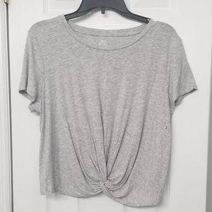 Aerie real soft grey crop tee